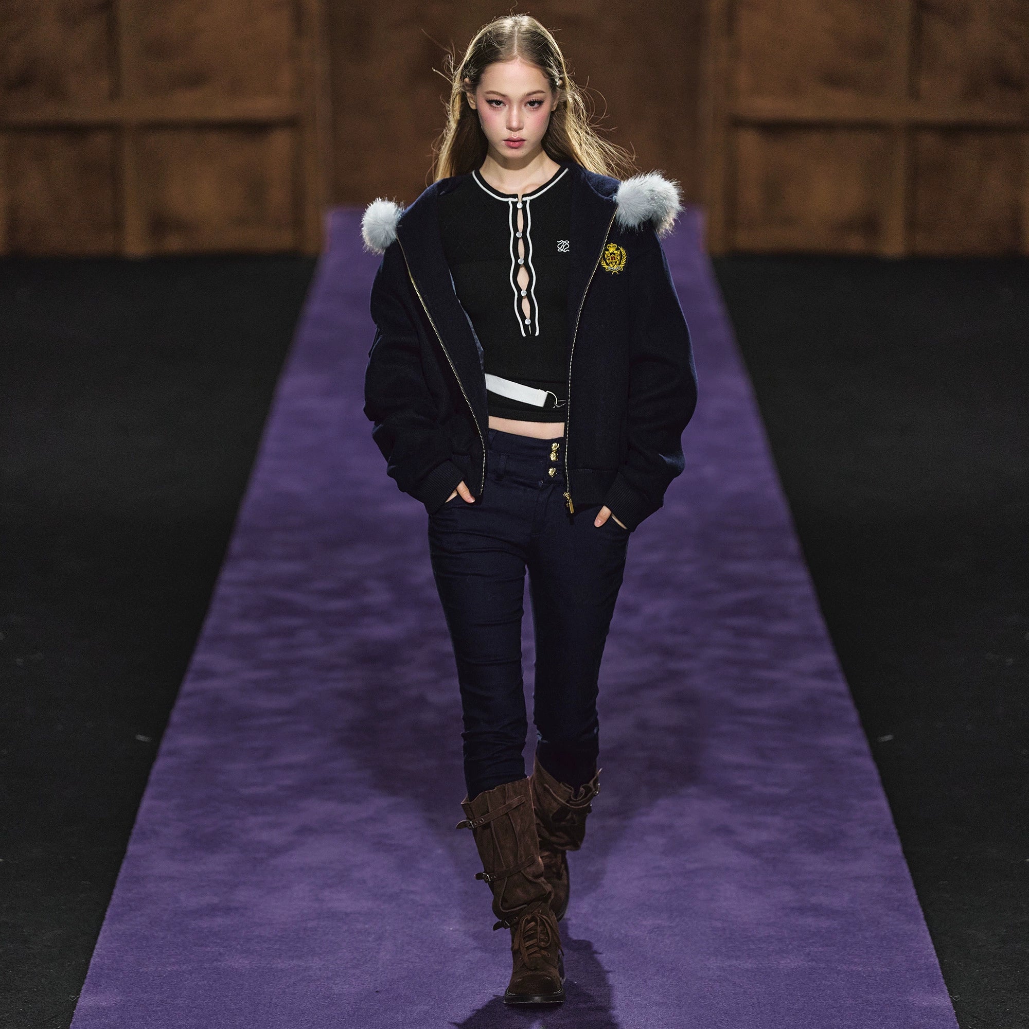 Double-Waist Stretch Skinny Jeans