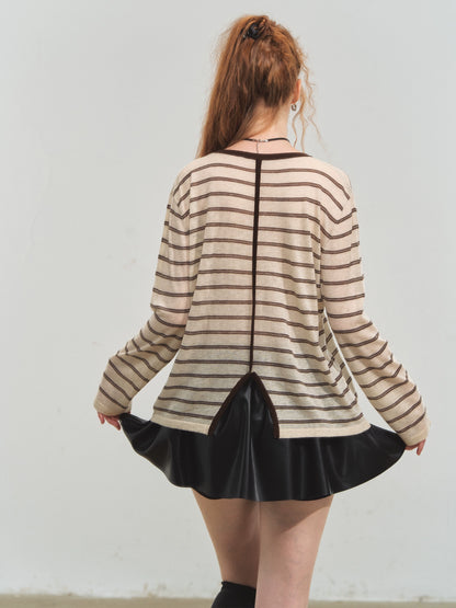 Vintage Striped Knit Blouse
