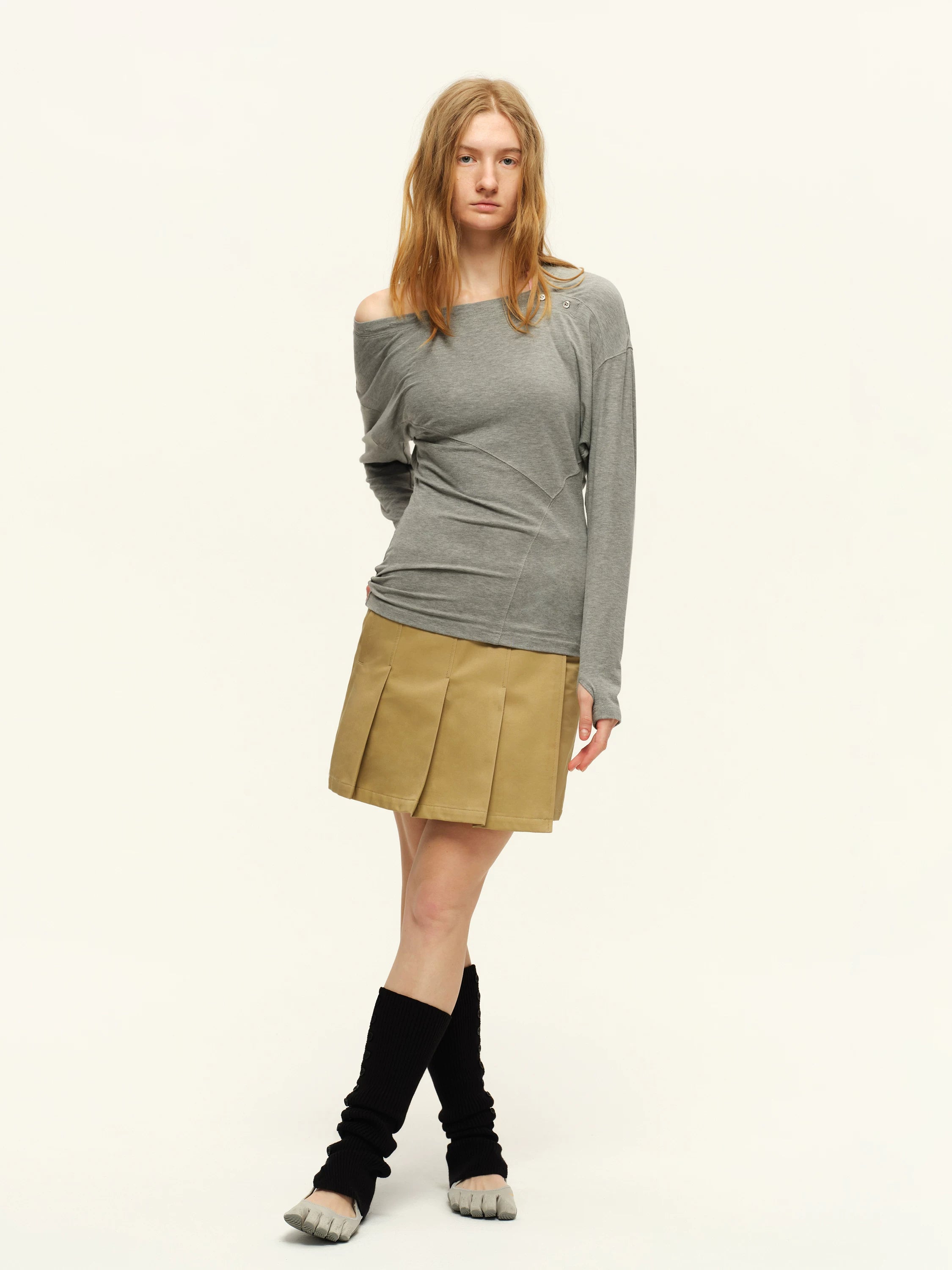 Off-Shoulder Draped Tee