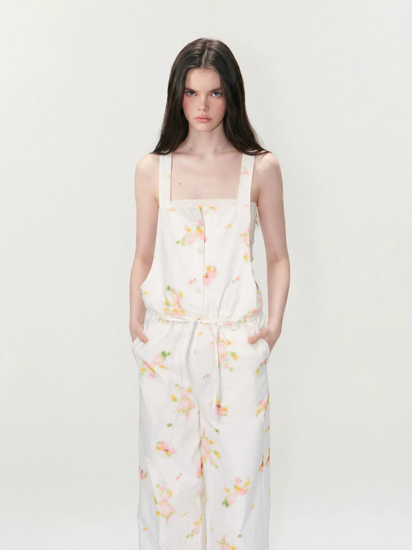 Vintage Floral Print Overalls