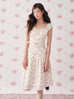 Floral Stripe Top & Skirt Set