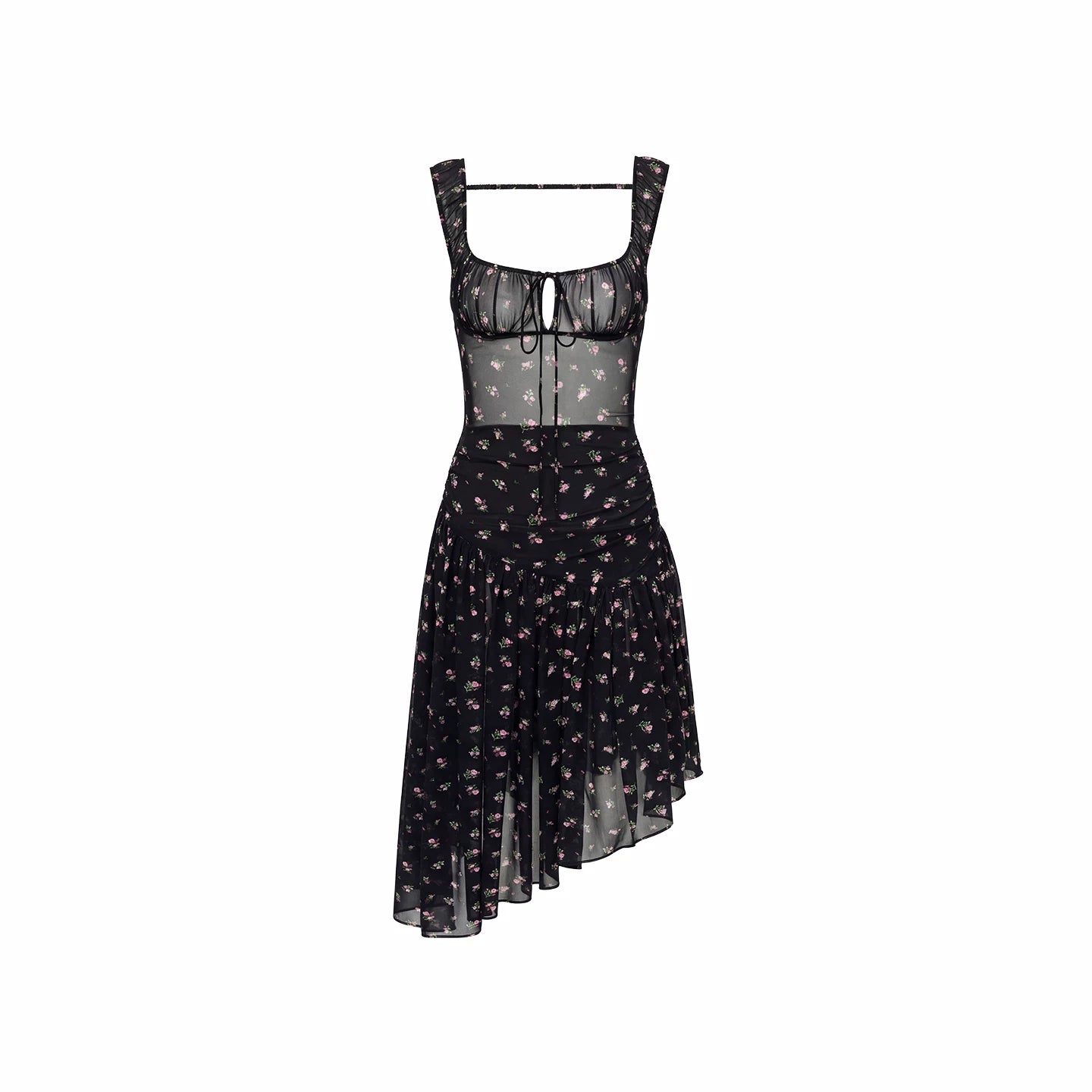 Open-Back Floral Dress