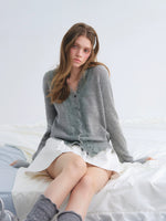 Lace V-Neck Wool Cardigan