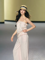 Beaded Stripe Top Pants Set