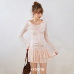 Lace Hooded Skirt Set