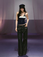 Wide-Leg Denim Trousers