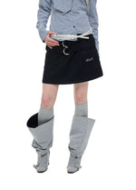 Stand Collar Denim Jacket & Skirt Set