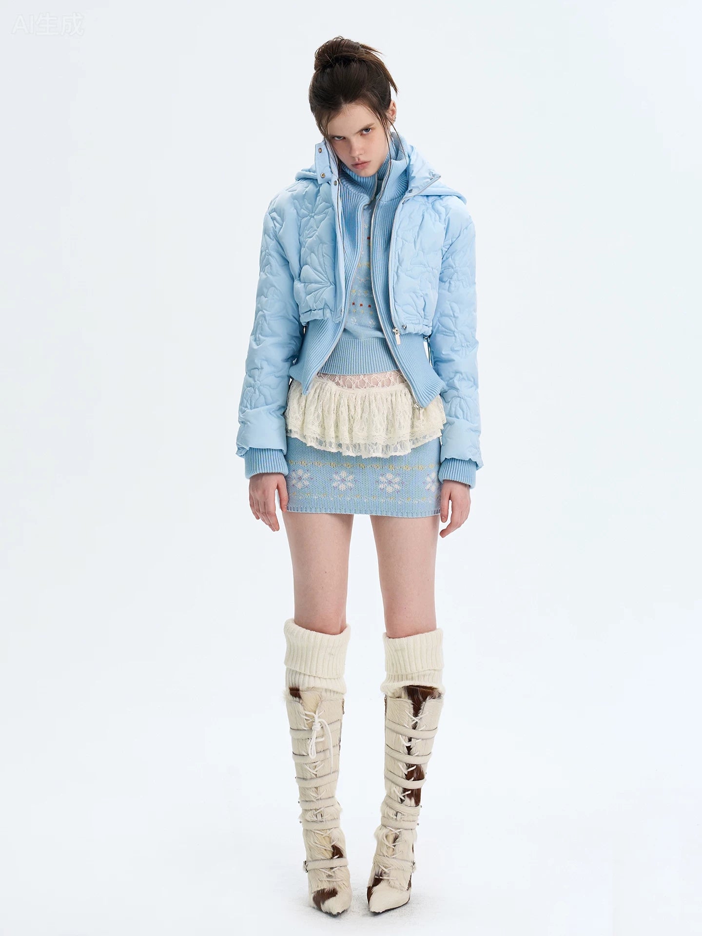 Quilted Cropped Down Jacket