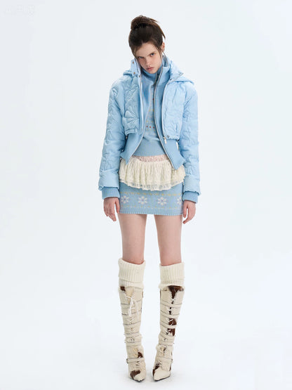 Quilted Cropped Down Jacket