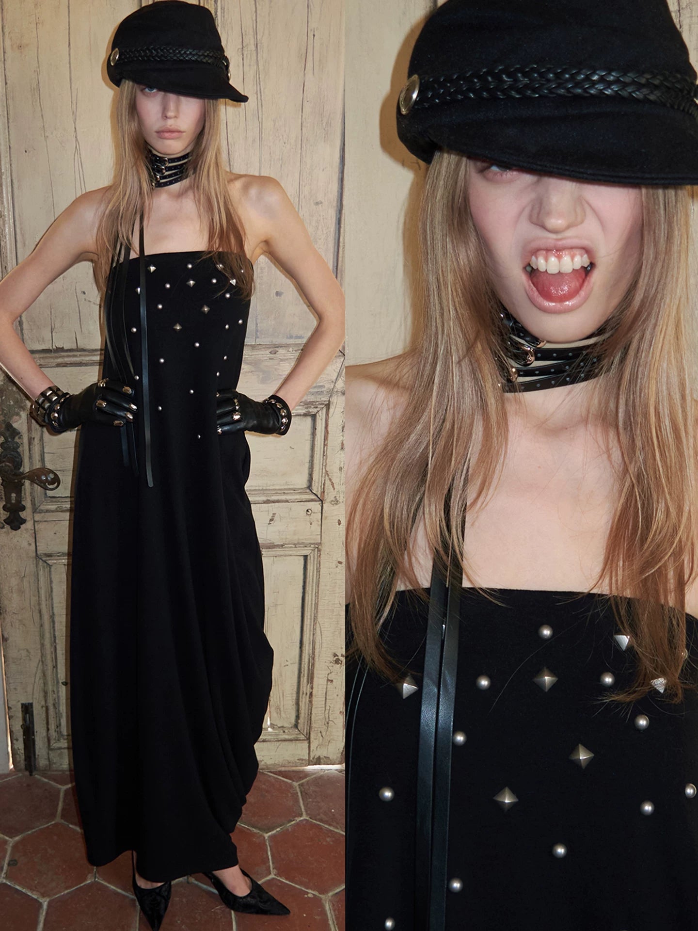 Studded Bustier Maxi Dress