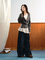 Draped Ruched Layered Top Set