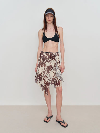 Irregular Flowy Mesh Skirt