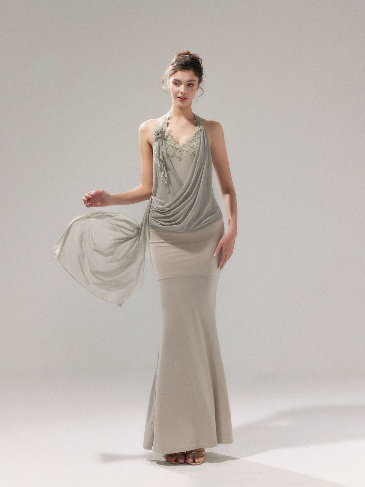Draped Knit Mesh Set