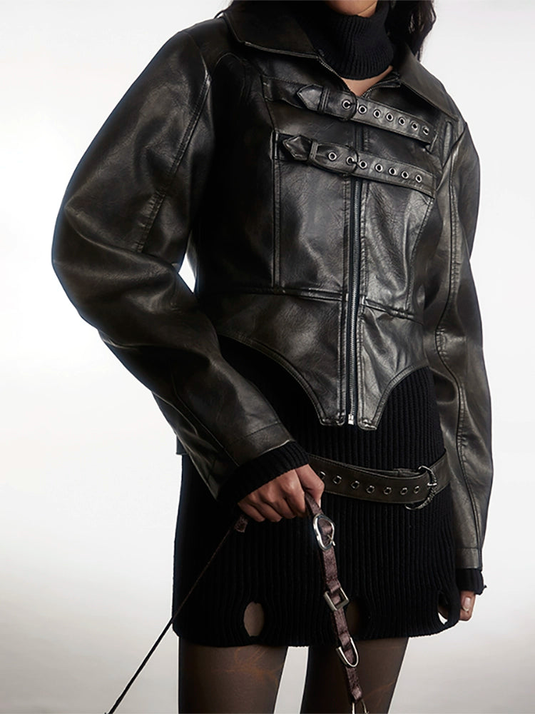 Oversized Thick Leather Jacket
