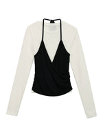 Layered V-Neck Halter Top