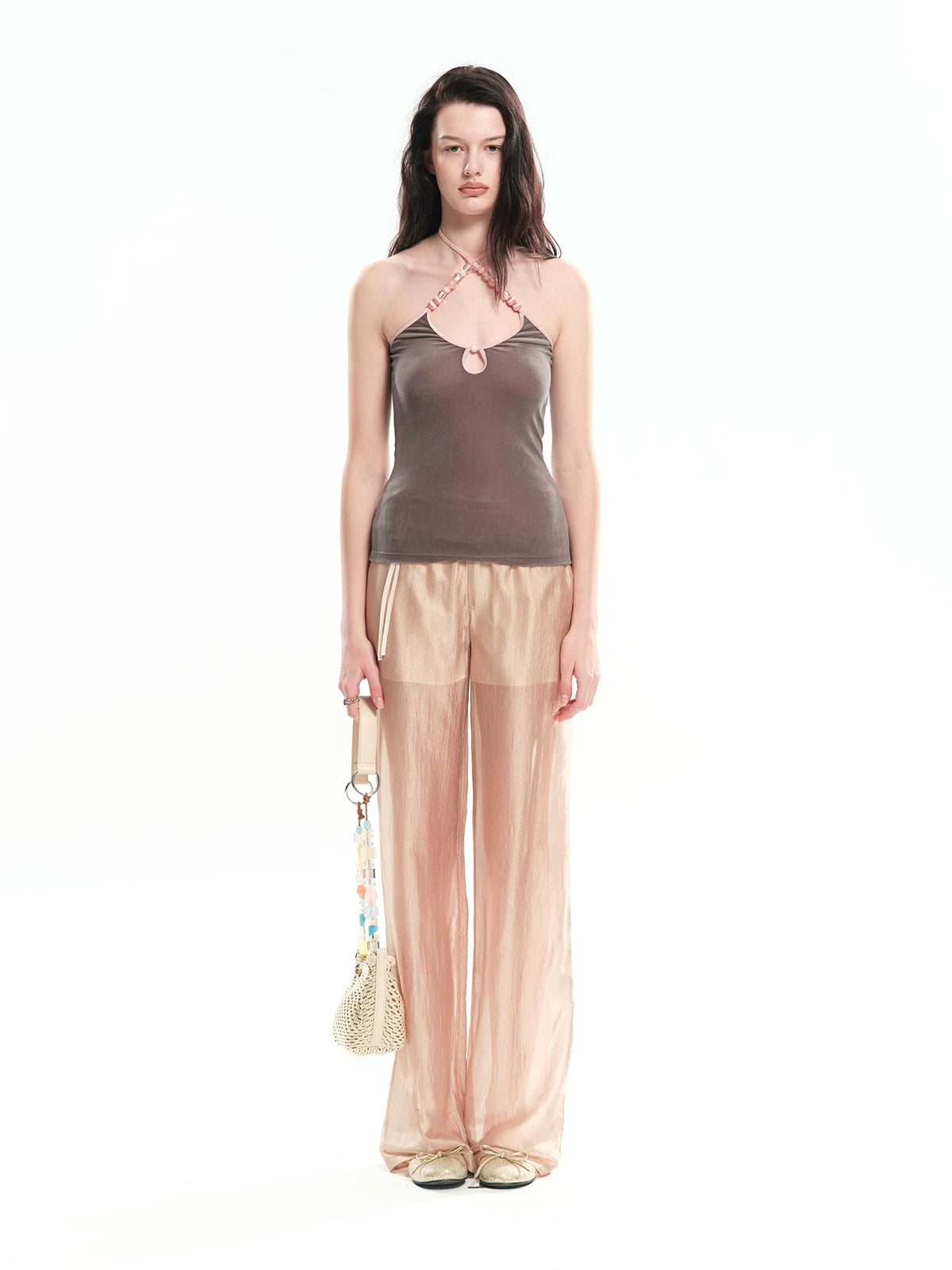 Velvet Colorblock Beaded Knit Camisole