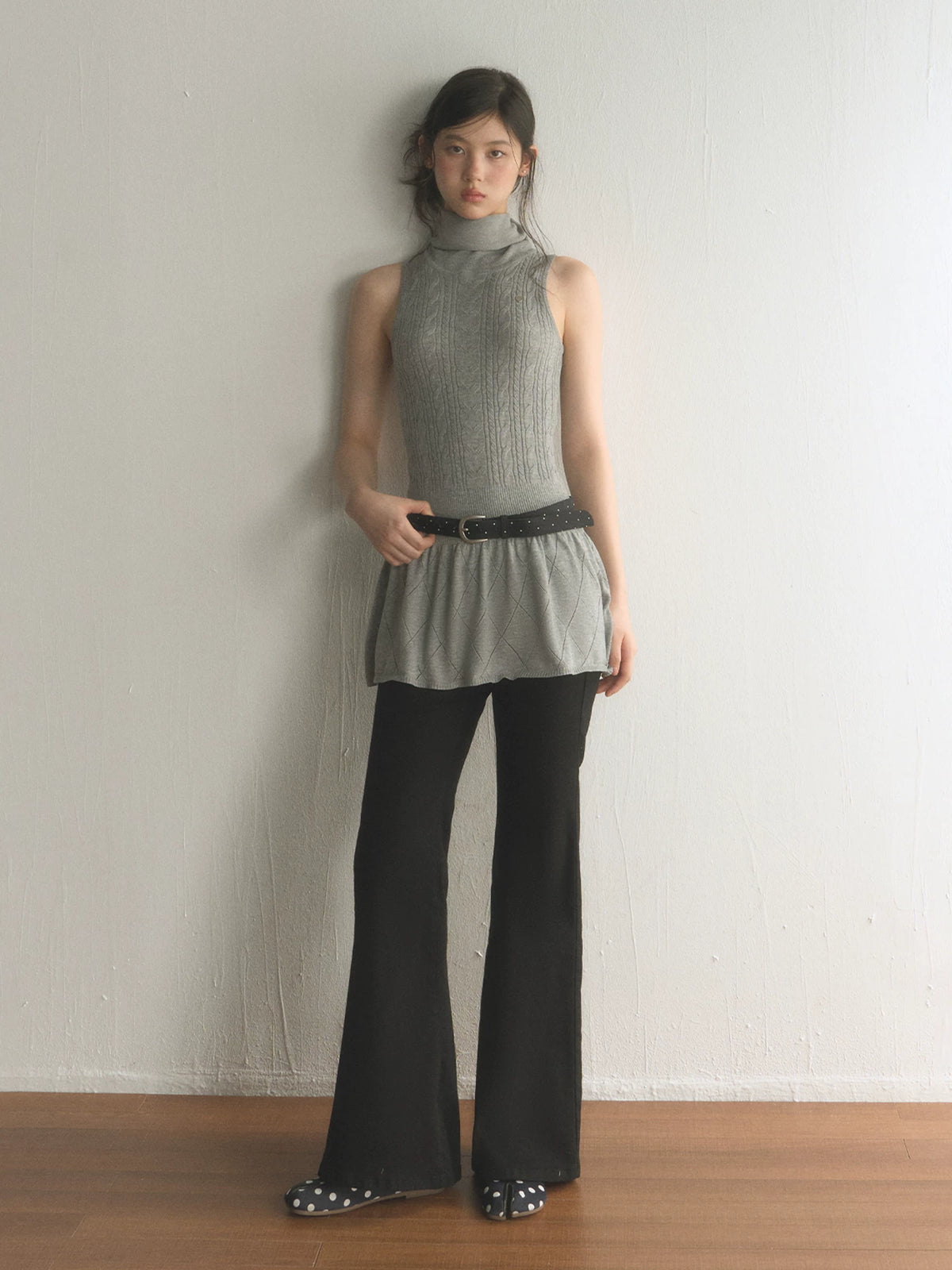 High Neck Sleeveless Knit Dress