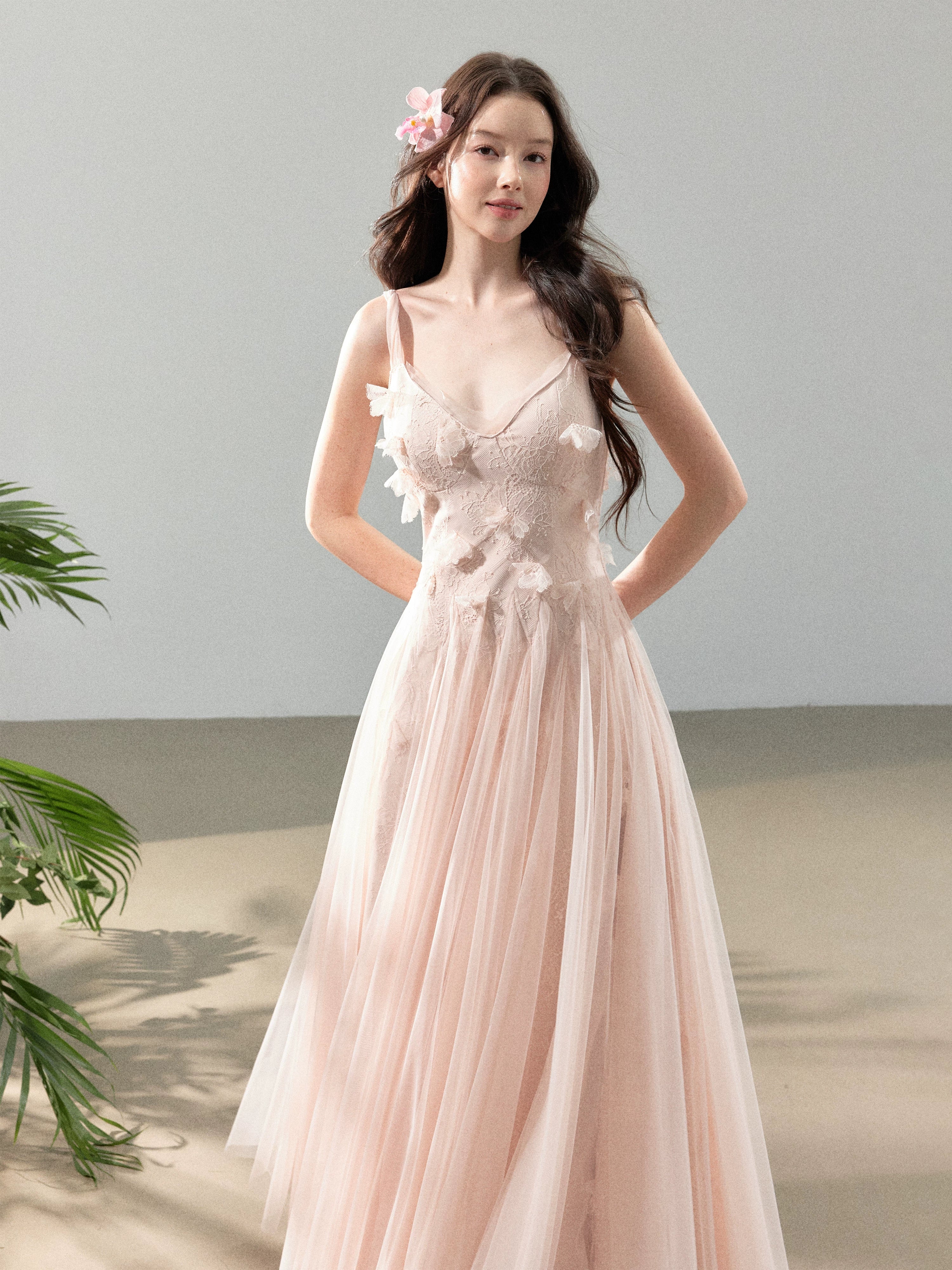 Floral Tulle Slip Maxi Dress