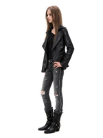 Napoleon Double Zipper Faux Leather Jacket