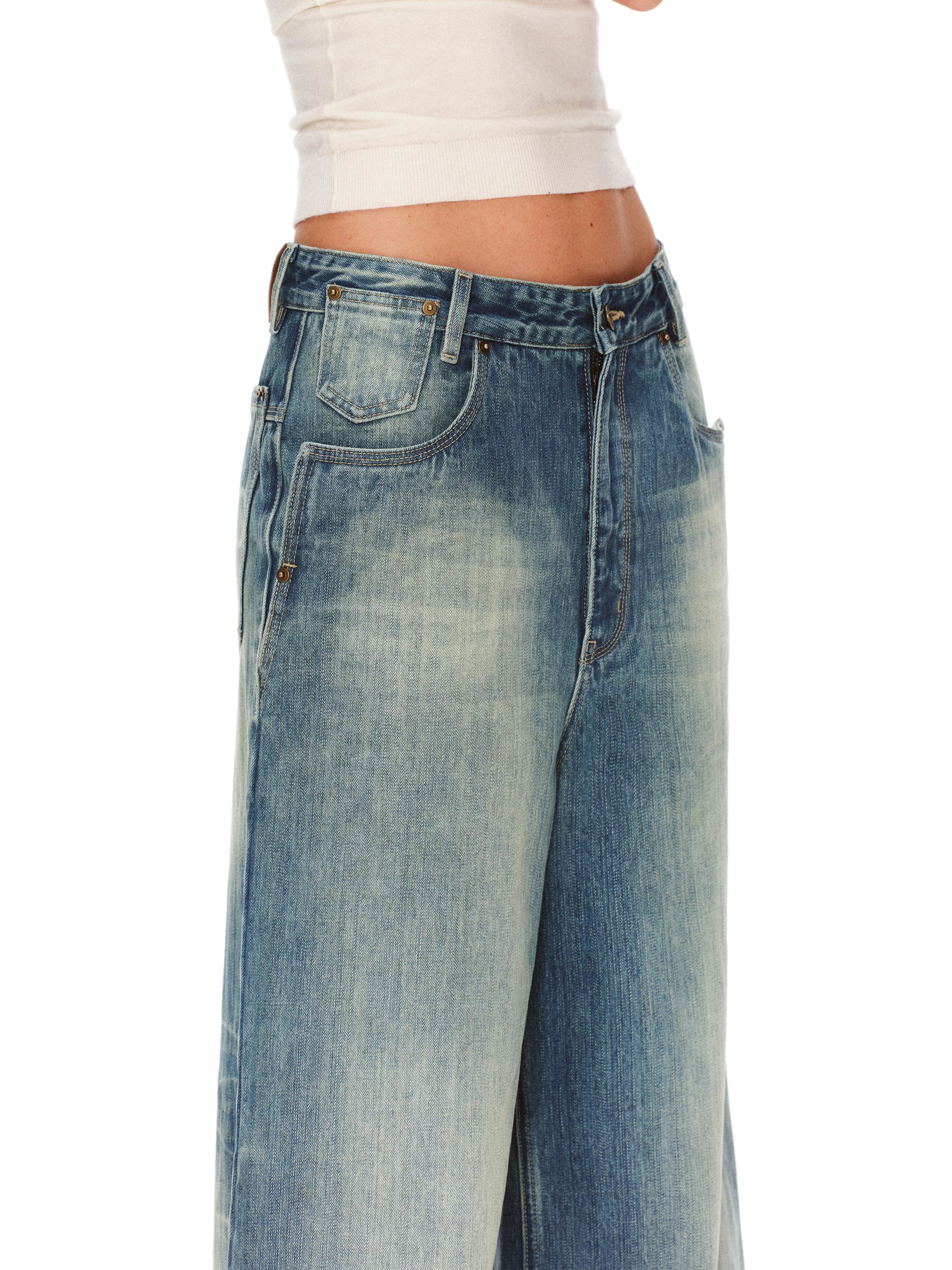 Vintage Blue Wide Leg Jeans