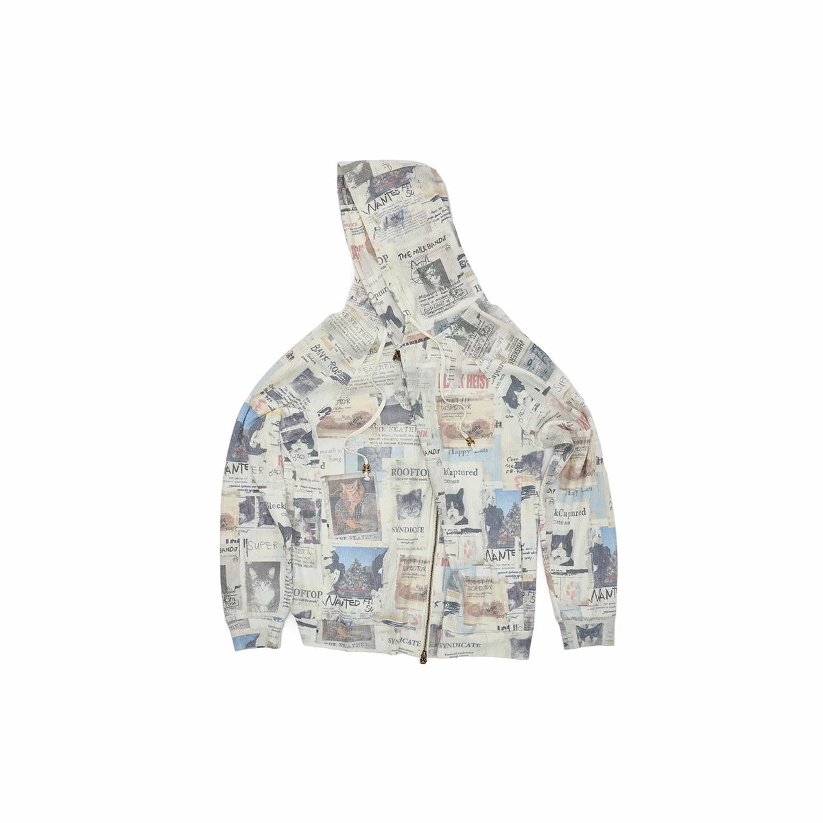 Cat Newspaper Print Waffle Set