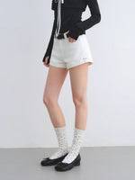 Belted Straight Denim Shorts