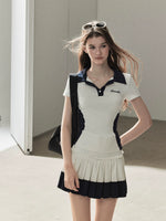 Navy Color-Block Polo Top Set