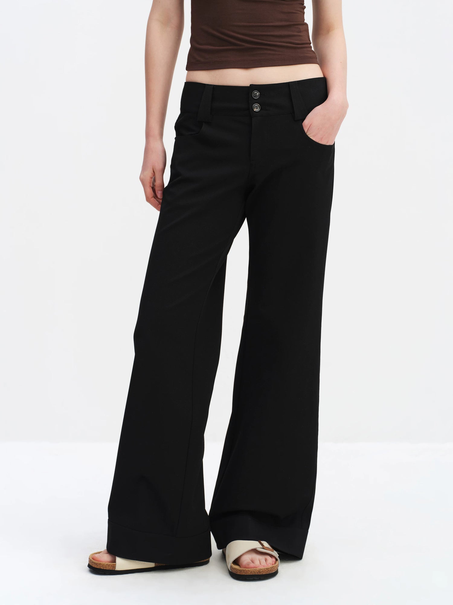 Low Waist Wide-leg Pants