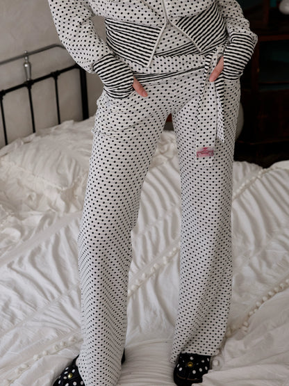 Polka Dot Stripe Double-sided Scarf