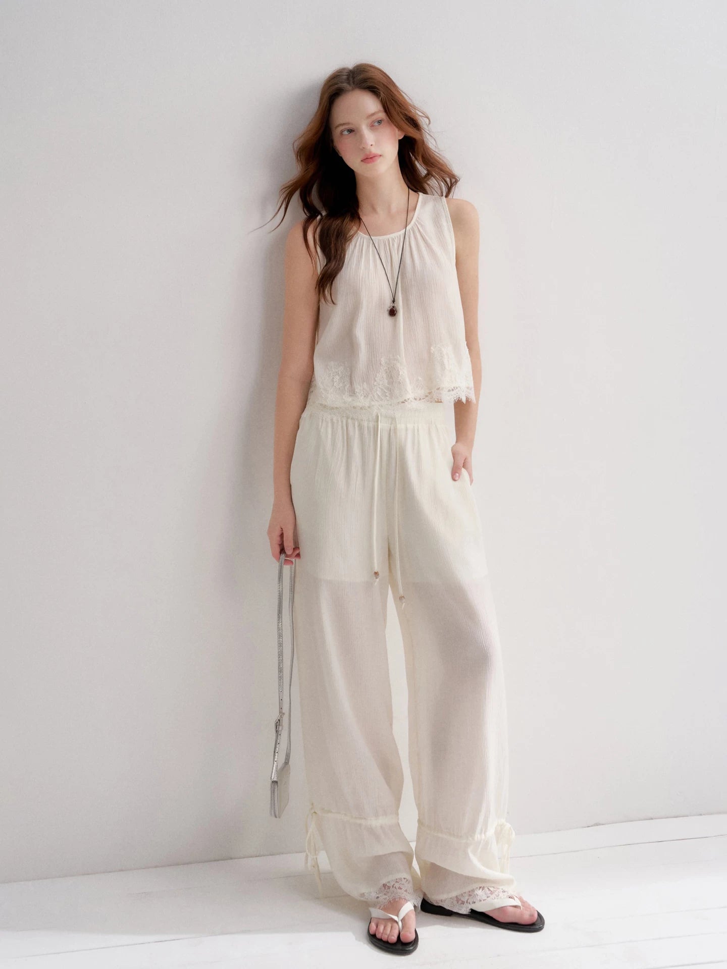 Lace Texture Two Piece Set