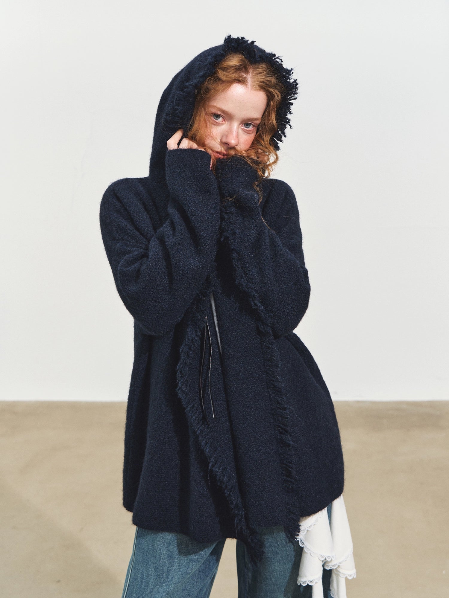 Tassel Hooded Cardigan