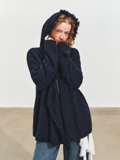 Tassel Hooded Cardigan