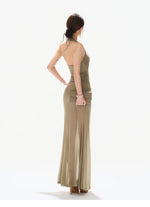 Deep V Mesh Maxi Dress