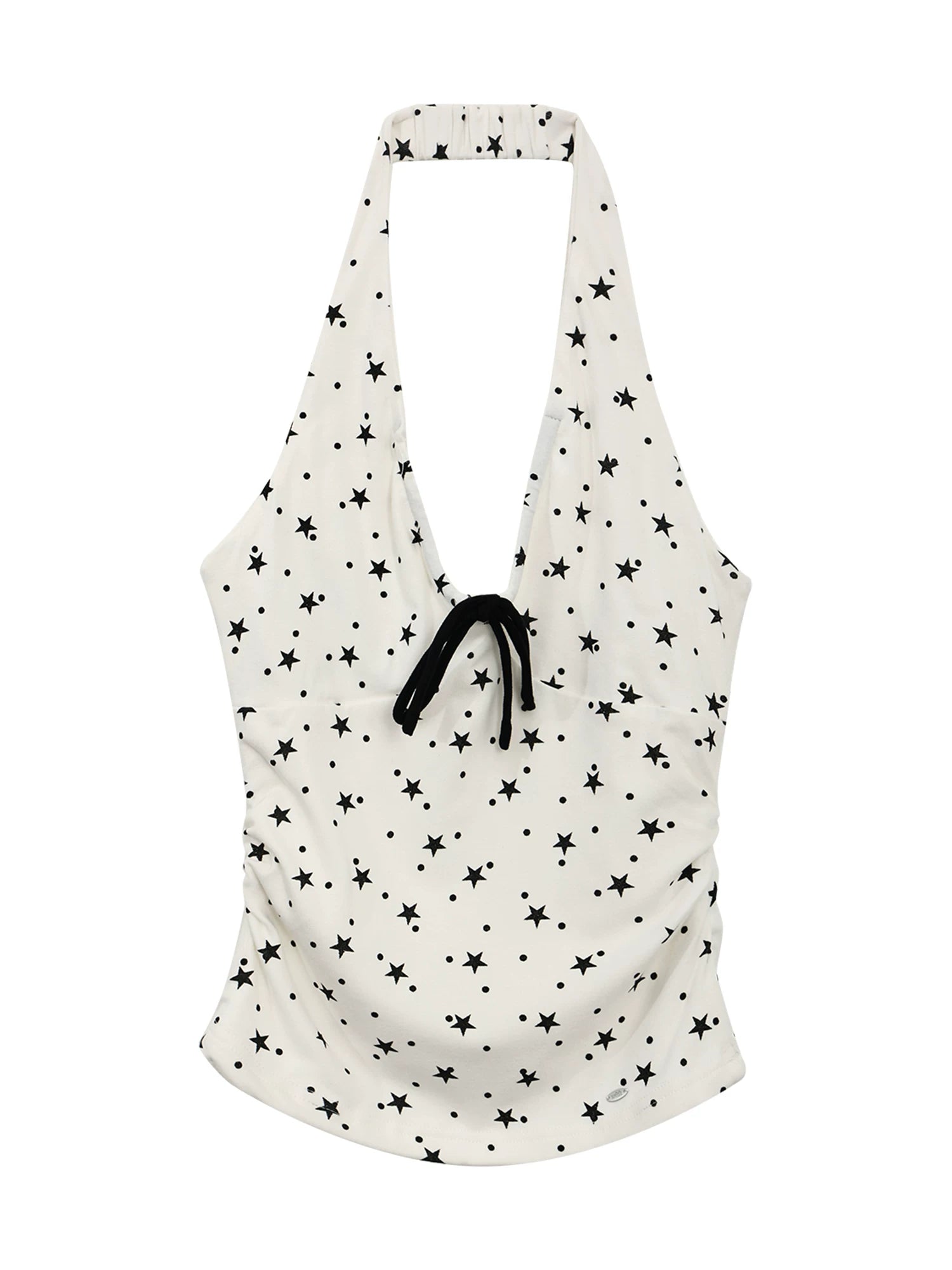 White Star Print Halter Top