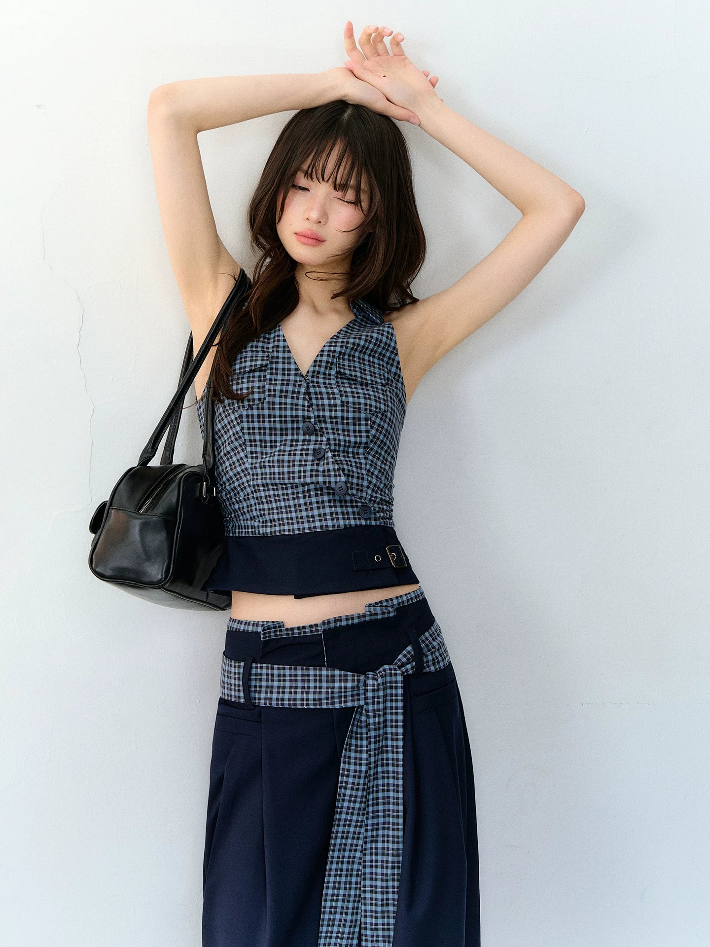 Navy Blue Halter Top &amp; Pants Set