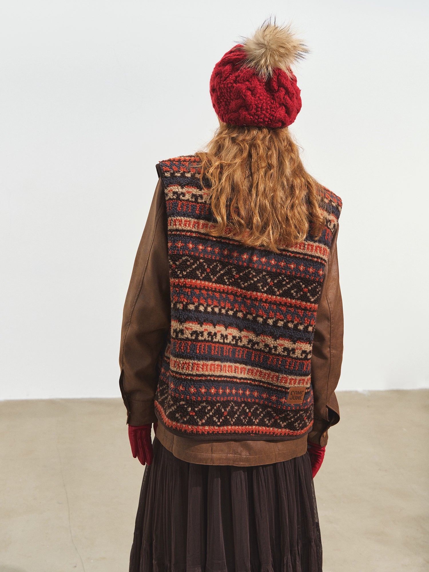 Fair Isle Patterned Fleece Vest
