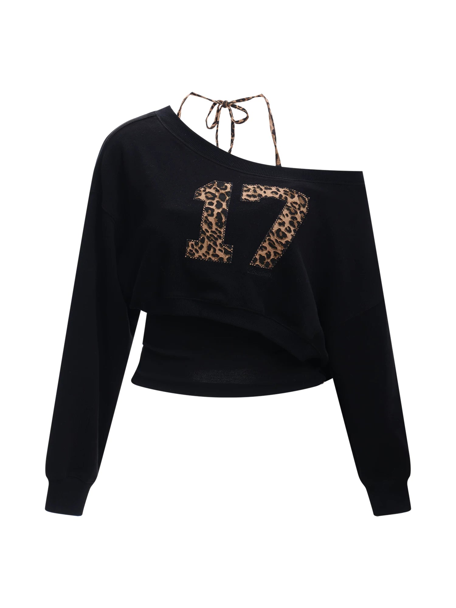 Leopard Strap Asymmetrical Two-Piece Top