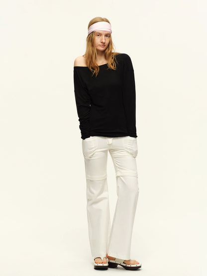 Off-Shoulder Draped Tee