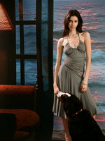 Grey Beaded Woven Strap Vacation Set