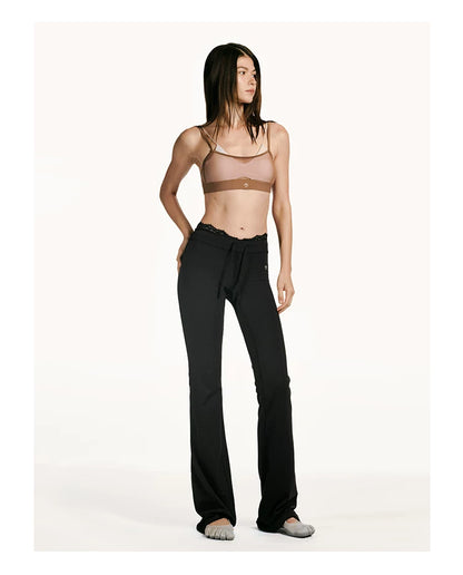 Quick-Dry Lace-Trim Stretch Pants