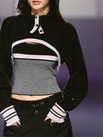 Striped Turtleneck Vest Set