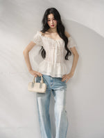 White Ruffle Off Shoulder Blouse