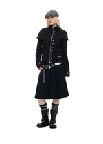 Double Zip Stand Collar Cropped Jacket