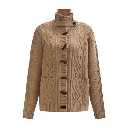 Light Brown Toggle Knit Cardigan
