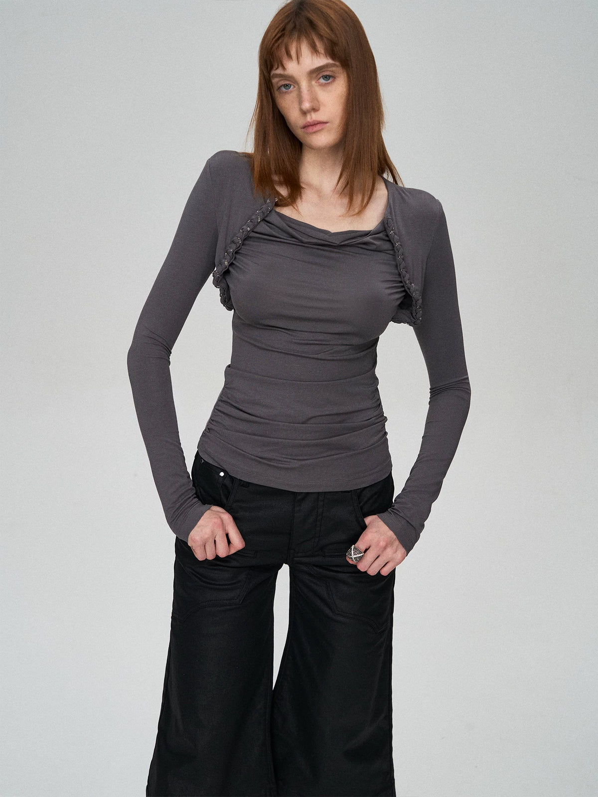 Lyocell Layered Ruched Tee