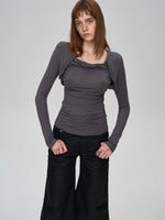 Lyocell Layered Ruched Tee