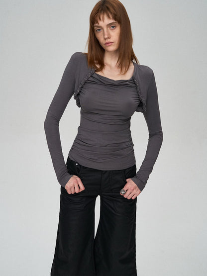 Lyocell Layered Ruched Tee