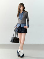 Cable Knit Layered Blouse