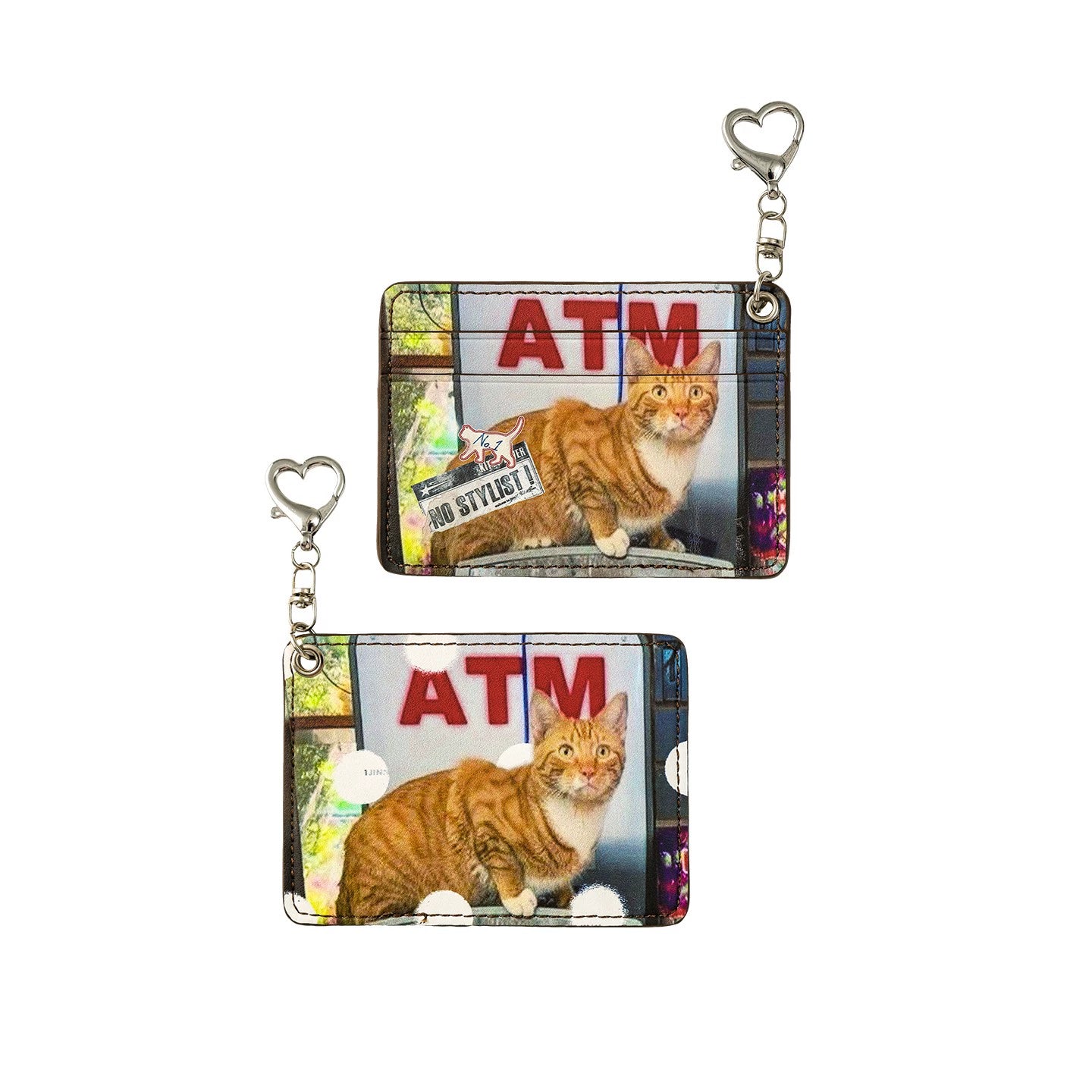 Polka Dot Cats &amp; Dogs Charm Dual-Slot Card Holder