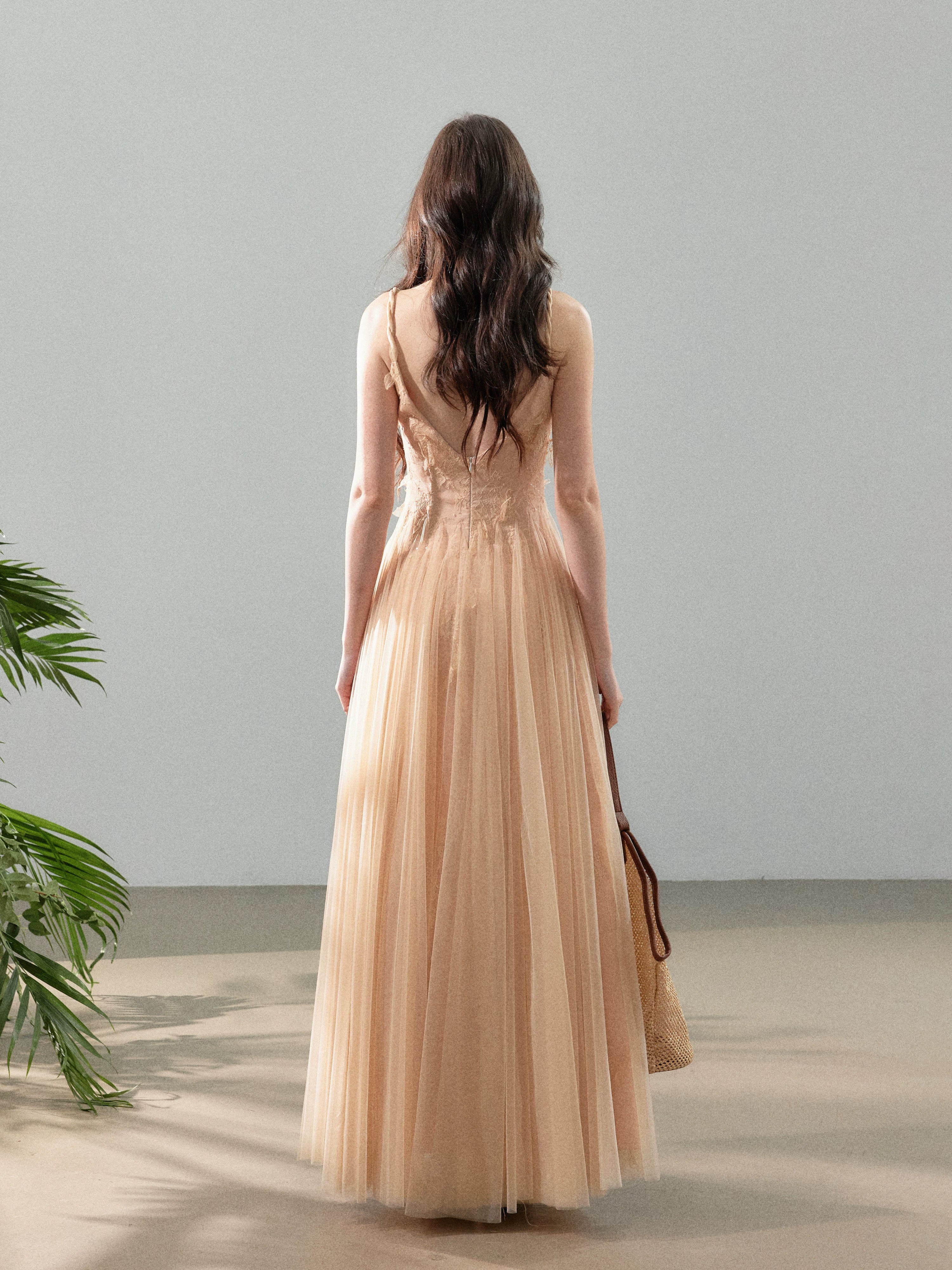 Floral Tulle Slip Maxi Dress